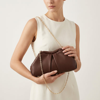 Sac à Main Drapé avec Bandoulière Chaîne